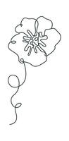Flower of strawberry in line art Design element vector