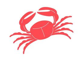 Hand drawn abstract crab design element Seafood illustration vector