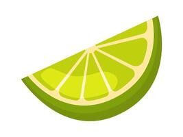 Lime wedge fruit flat illustration Citrus fruit design element Illustration vector