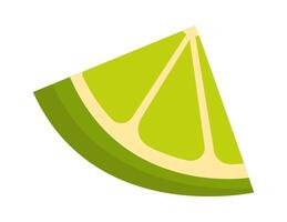 Lime wedge fruit flat illustration Citrus fruit design element vector