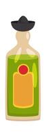 Tequila alcohol drink flat illustration Mexican traditional beverage vector