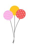 Hand drawn abstract balloons decor for party flat illustration vector