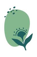 Abstract shape of branch Floral frame design element Flat Illustration Hand Drawn Icon vector