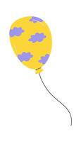 Brightly balloon flat icon Children toy or decoration Flat Illustration vector