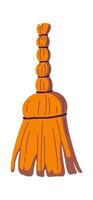 Twig broom flat icon House cleaning and sweeping vector
