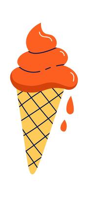 Tasty cherry ice cream flat icon Sweet dessert