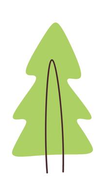 Handdrawn tree illustration Sketch of environment protection Flat Illustration