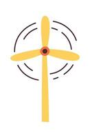 Windmill flat illustration Wind energy Organic electricity generate vector
