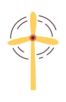 Windmill flat illustration Wind energy Organic electricity generate
