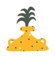 Icon Hand drawn decorative handmade vase with plant flat illustration vector