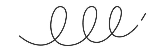 Curly line abstract shape design vector
