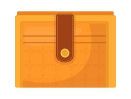 Minimalistic leather wallet flat illustration Hand Drawn Icon vector