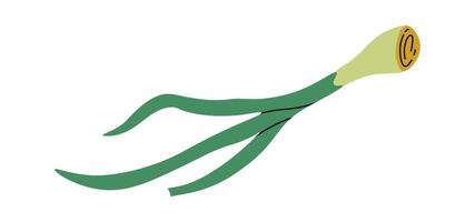 Green onion vegetable food waste flat icon Sorted organic garbage vector