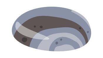 Stone with pattern flat illustration Decorative mineral vector