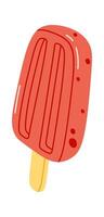 Strawberry ice cream flat illustration Tasty dessert vector