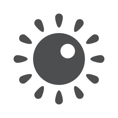 Sun glyph icon Summer and warm Sunshine design element Flat Illustration