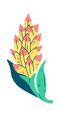 Tropical flower flat illustration Exotic plant Drawn Icon