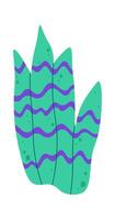 Tropical flower leaf flat illustration Exotic plant Drawn Icon vector