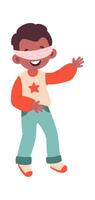 Happy kid play hide and seek flat illustration Flat Illustration vector