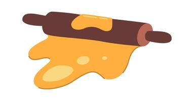 Rolling pin for shape and flatten dough vector