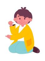 Boy play with toys Hobby and entertainment vector