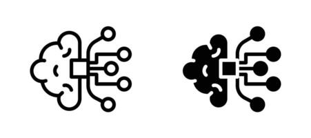 AI brain icon stock illustration set vector