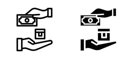Cash on delivery icon stock illustration set vector