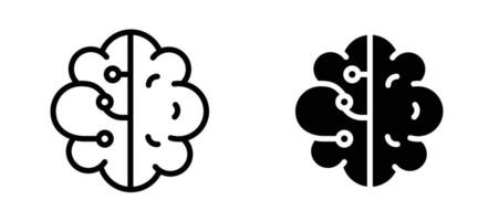 Machine learning icon stock illustration set vector