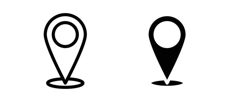 Pin icon stock illustration set