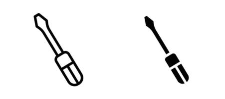 Screwdriver icon stock illustration set vector