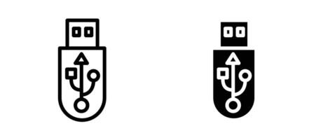 usb drive icon stock illustration set vector