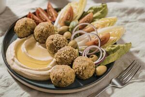 a Mediterranean-style salad platter photo
