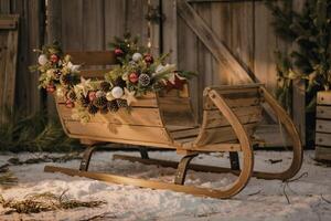 A photograph of a collection of festive holiday decorations photo