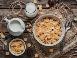 bowl of cereal with milk photo