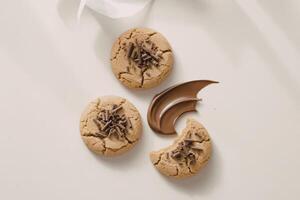 a stack of freshly baked ginger cookies photo