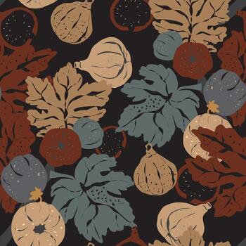 un modelo con varios frutas y hojas vector