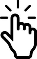 Pressing button. Click. Icon showing click on link, button or any other web item vector