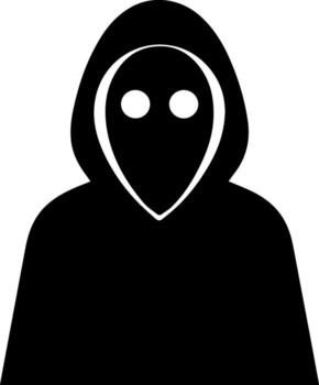 Hacker. Hacking. Digital danger. Icon of hacker in hood. vector