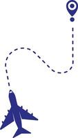Airplane Route to Destination Icon vector