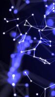 abstrato neural rede padronizar com brilhando azul nós e conectando linhas em uma Sombrio fundo video