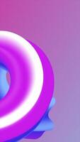 Brightly colored abstract 3D tubes with smooth gradients of magenta, violet, and cyan on a soft background video