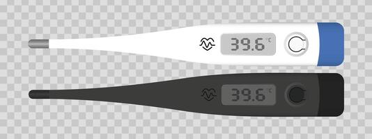 An electronic thermometer and a digital thermometer vector