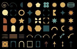 A set of geometric shapes and symbols vector