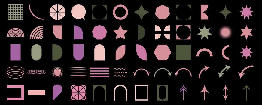 un conjunto de resumen formas en diferente colores vector