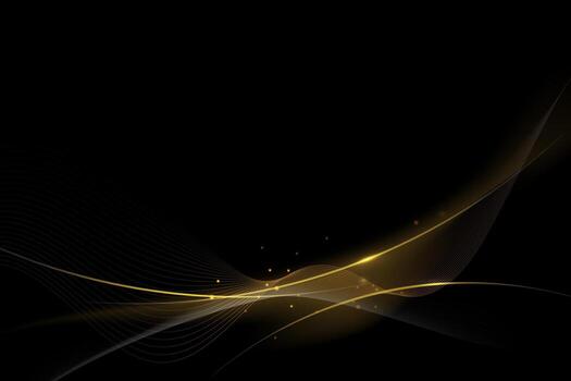 Abstract gold luxury background. Element with gold light glow effect, texture, black gradient color. Modern graphic design, decoration for banner or technology background vector