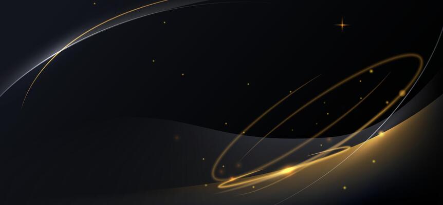 Abstract gold luxury background. Illustration element with gold light glow effect, texture, black gradient color. Modern graphic design, For banner template or technology background