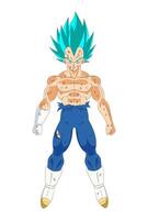 Battle Damaged Vegeta Super Saiyan Blue Illustration vector