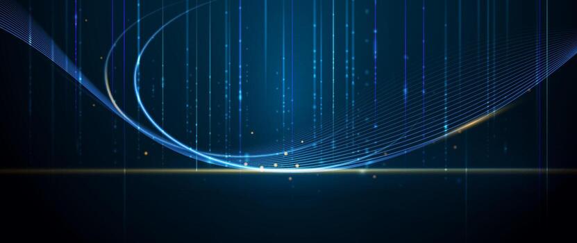 Big Data futuristic, hi-tech technology, light line design. Datum digital background. Illustration innovation data system, cyber space, communication internet, information, connection concept vector