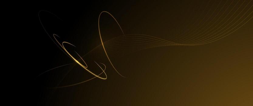 Abstract motion of curve lines, light shiny, glow effect. Illustration design. Bright gold wave, wavy line pattern. Graphic design for technology background vector