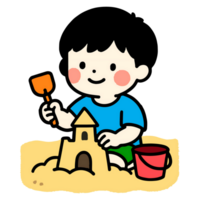 boy playing in the sand png